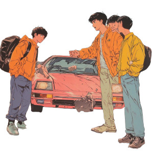 1980S City Pop Culture Vinyl Car Decal Sticker – Waterproof & UV-Resistant 4.0"