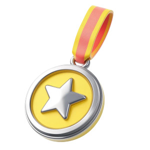 3D Medal Icon Clay Vinyl Car Decal Sticker – Waterproof & UV-Resistant 4.0"