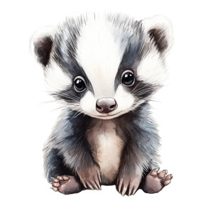 Adorable Baby Badger Watercolor Vinyl Car Decal Sticker – Waterproof & UV-Resistant 4.0" Adorable Baby Badger Watercolor Vinyl Car Decal Sticker – Waterproof & UV-Resistant 4.0"