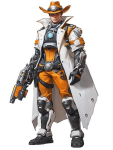 Androgynous Doctor Cowboy 3D Vinyl Car Decal Sticker – Waterproof & UV-Resistant 4.0"