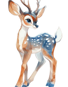 Anima Bambi Watercolor Clipart Vinyl Car Decal Sticker – Waterproof & UV-Resistant 4.0"