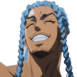 Anime Blue Braids Smile Vinyl Car Decal Sticker – Waterproof & UV-Resistant 4.0"