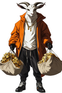 Anime Gangster Goat Heist Vinyl Car Decal Sticker – Waterproof & UV-Resistant 4.0"