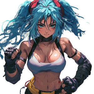 Anime Girl Fighter Vinyl Car Decal Sticker – Waterproof & UV-Resistant 4.0"