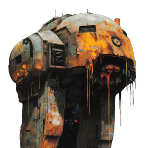 Atlas Battlemech Head Dripping Paint Vinyl Car Decal Sticker – Waterproof & UV-Resistant 4.0"