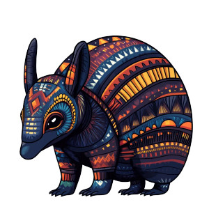 Aztec Armadillo Toon Vinyl Car Decal Sticker – Waterproof & UV-Resistant 4.0"