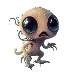 Baby Eldritch Horror Cartoon Vinyl Car Decal Sticker – Waterproof & UV-Resistant 4.0"