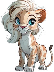 Baby Lion Kawaii Drawing Vinyl Car Decal Sticker – Waterproof & UV-Resistant 4.0"