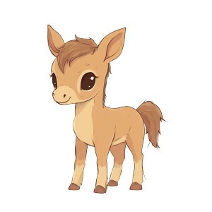 Baby Onager Foal Outlined Vinyl Car Decal Sticker – Waterproof & UV-Resistant 4.0"