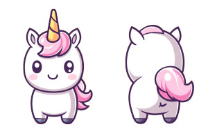 Baby Unicorn Back View Vinyl Car Decal Sticker – Waterproof & UV-Resistant 6.0"