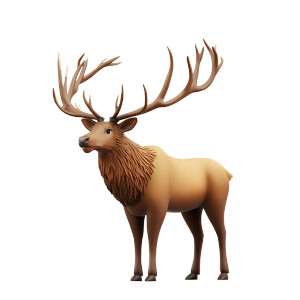 Big Forest Elk 3D Vinyl Car Decal Sticker – Waterproof & UV-Resistant 4.0"