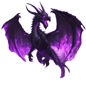 Black Dragon Purple Flames Vinyl Car Decal Sticker – Waterproof & UV-Resistant 4.0"