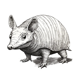 Black Ink Sketch Armadillo Vinyl Car Decal Sticker – Waterproof & UV-Resistant 4.0"