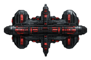 Black Red Space Station Vinyl Car Decal Sticker – Waterproof & UV-Resistant 6.0"