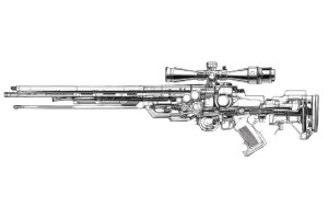 Black White Cannon Rifle Vinyl Car Decal Sticker – Waterproof & UV-Resistant 6.0"
