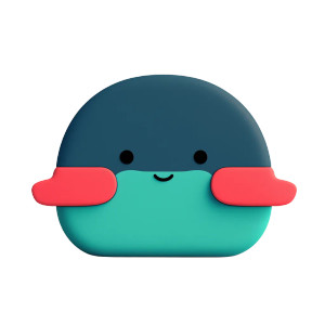 Blue Whale Emoji 3D Vinyl Car Decal Sticker – Waterproof & UV-Resistant 4.0"