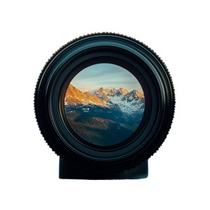 Camera Lens Mountains Clarity Vinyl Car Decal Sticker – Waterproof & UV-Resistant 4.0"