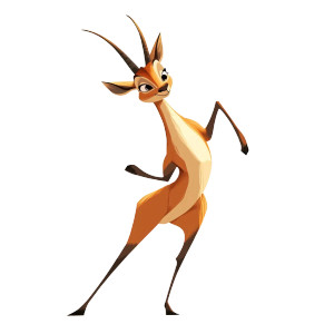 Cartoon Antelope Dancing Vinyl Car Decal Sticker – Waterproof & UV-Resistant 4.0"