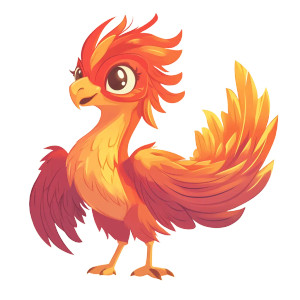 Cartoon Phoenix Hand Drawn Vinyl Car Decal Sticker – Waterproof & UV-Resistant 4.0"