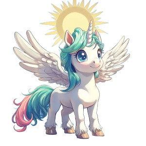 Cartoon Pony Wings Horn Vinyl Car Decal Sticker – Waterproof & UV-Resistant 4.0"