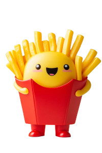 Cartoon Toy Eating Fries Vinyl Car Decal Sticker – Waterproof & UV-Resistant 4.48"