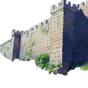 Castle Wall Ghibli Style Vinyl Car Decal Sticker – Waterproof & UV-Resistant 4.0"