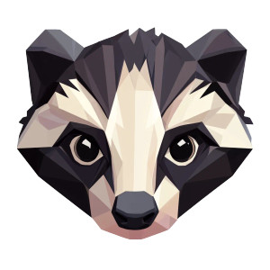 Chibi Badger Overhead 2D Vinyl Car Decal Sticker – Waterproof & UV-Resistant 4.0"