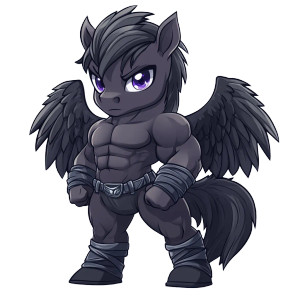 Chibi Black Pegasus Sword Vinyl Car Decal Sticker – Waterproof & UV-Resistant 4.0"