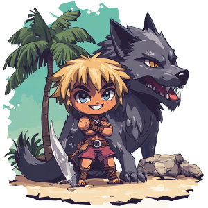 Chibi Fenrir Tambo Island Vinyl Car Decal Sticker – Waterproof & UV-Resistant 4.0" Chibi Fenrir Tambo Island Vinyl Car Decal Sticker – Waterproof & UV-Resistant 4.0"