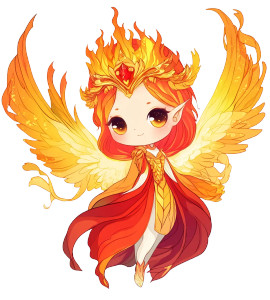 Chibi Phoenix Dragon Wings Vinyl Car Decal Sticker – Waterproof & UV-Resistant 4.0"