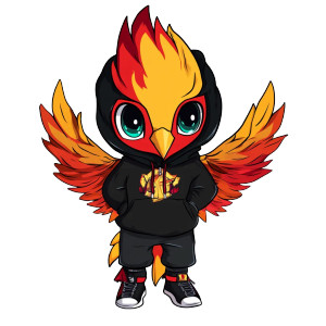 Chibi Phoenix Urban Artist Vinyl Car Decal Sticker – Waterproof & UV-Resistant 4.0"