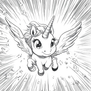 Chibi Unicorn Flying Vinyl Car Decal Sticker – Waterproof & UV-Resistant 4.0"