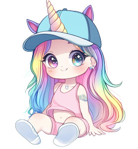 Chibi Unicorn Rainbow Hair Vinyl Car Decal Sticker – Waterproof & UV-Resistant 4.0" Chibi Unicorn Rainbow Hair Vinyl Car Decal Sticker – Waterproof & UV-Resistant 4.0"