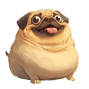 Chonky Derpy Pug Vinyl Car Decal Sticker – Waterproof & UV-Resistant 4.0"