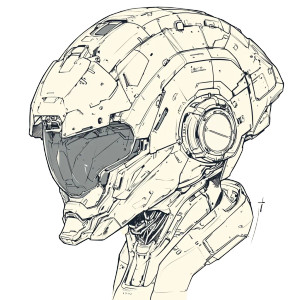 Combat Robot Mech Helmet Vinyl Car Decal Sticker – Waterproof & UV-Resistant 4.0"