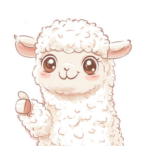 Cute Alpaca Thumbs Up Vinyl Car Decal Sticker – Waterproof & UV-Resistant 4.0"