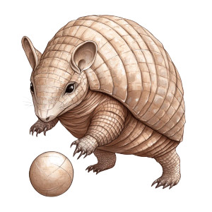 Cute Armadillo Ball Play Vinyl Car Decal Sticker – Waterproof & UV-Resistant 4.0"