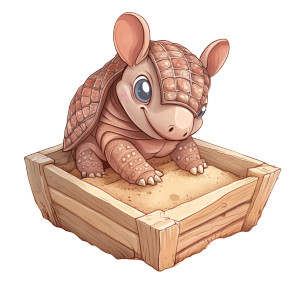 Cute Armadillo Sandbox Vinyl Car Decal Sticker – Waterproof & UV-Resistant 4.0"