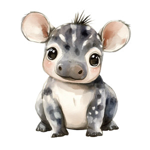 Cute Baby Tapir Watercolor Vinyl Car Decal Sticker – Waterproof & UV-Resistant 4.0" Cute Baby Tapir Watercolor Vinyl Car Decal Sticker – Waterproof & UV-Resistant 4.0"