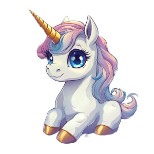 Cute Baby Unicorn Manga Vinyl Car Decal Sticker – Waterproof & UV-Resistant 4.0"
