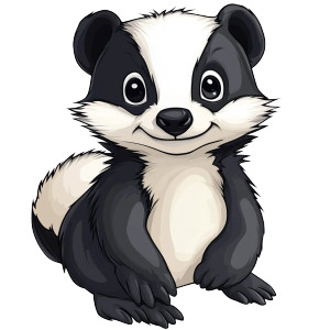 Cute Badger Clipart Vinyl Car Decal Sticker – Waterproof & UV-Resistant 4.0"
