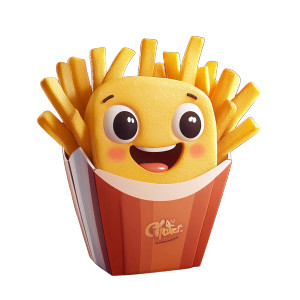Cute Cartoon Fries Vinyl Car Decal Sticker – Waterproof & UV-Resistant 4.0"