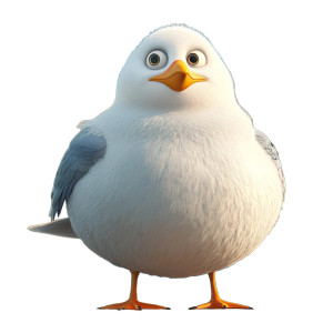 Cute Chubby Seagull Vinyl Car Decal Sticker – Waterproof & UV-Resistant 4.0"