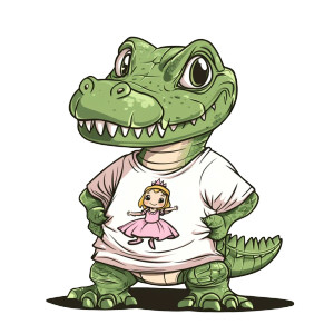 Cute Crocodile Princess Tshirt Vinyl Car Decal Sticker – Waterproof & UV-Resistant 4.0" Cute Crocodile Princess Tshirt Vinyl Car Decal Sticker – Waterproof & UV-Resistant 4.0"