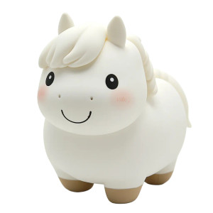 Cute Fat White Horse Vinyl Car Decal Sticker – Waterproof & UV-Resistant 4.0"