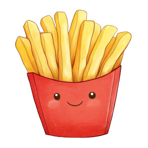 Cute French Fries Vinyl Car Decal Sticker – Waterproof & UV-Resistant 4.0"