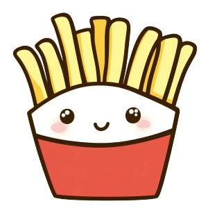 Cute Frenchfries Clipart Vinyl Car Decal Sticker – Waterproof & UV-Resistant 4.0"