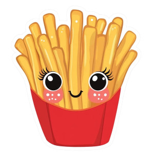 Cute Fries Sticker Vinyl Car Decal Sticker – Waterproof & UV-Resistant 4.0" Cute Fries Sticker Vinyl Car Decal Sticker – Waterproof & UV-Resistant 4.0"