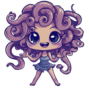 Cute Mischievous Medusa Vinyl Car Decal Sticker – Waterproof & UV-Resistant 4.0" Cute Mischievous Medusa Vinyl Car Decal Sticker – Waterproof & UV-Resistant 4.0"