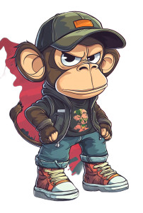 Cute Monkey Graffiti Character Vinyl Car Decal Sticker – Waterproof & UV-Resistant 4.0"